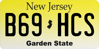 NJ license plate B69HCS