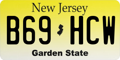 NJ license plate B69HCW
