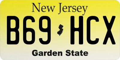 NJ license plate B69HCX