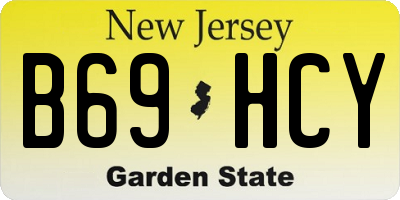 NJ license plate B69HCY