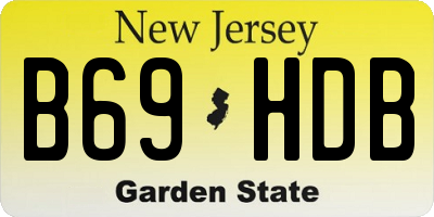 NJ license plate B69HDB