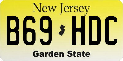 NJ license plate B69HDC