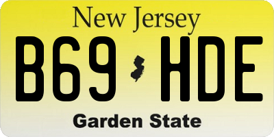 NJ license plate B69HDE