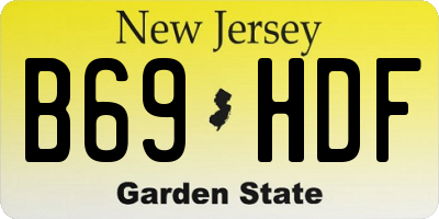 NJ license plate B69HDF