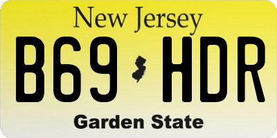 NJ license plate B69HDR