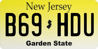 NJ license plate B69HDU