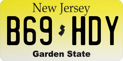 NJ license plate B69HDY