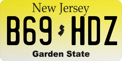 NJ license plate B69HDZ