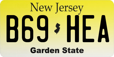 NJ license plate B69HEA