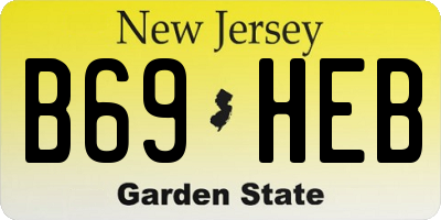 NJ license plate B69HEB
