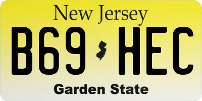 NJ license plate B69HEC