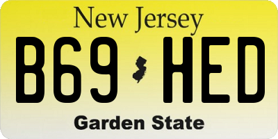 NJ license plate B69HED
