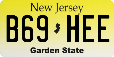 NJ license plate B69HEE