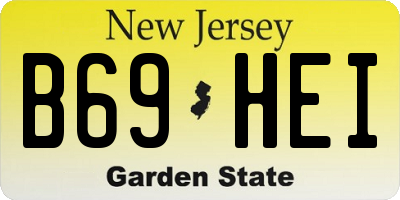 NJ license plate B69HEI