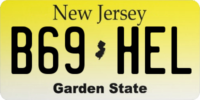 NJ license plate B69HEL