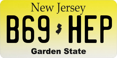 NJ license plate B69HEP