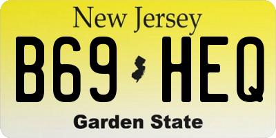 NJ license plate B69HEQ