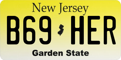 NJ license plate B69HER