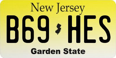 NJ license plate B69HES