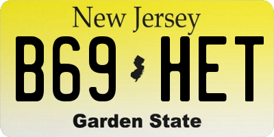 NJ license plate B69HET