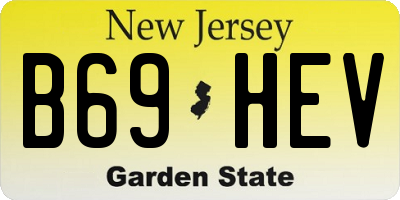 NJ license plate B69HEV