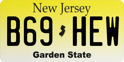 NJ license plate B69HEW
