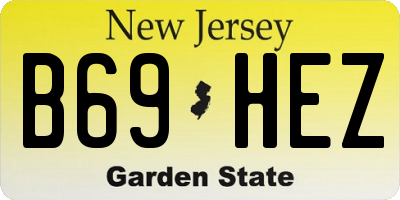 NJ license plate B69HEZ
