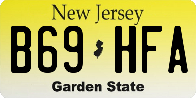 NJ license plate B69HFA