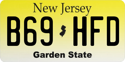 NJ license plate B69HFD