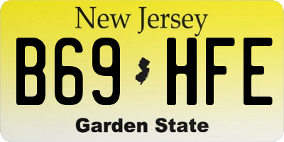 NJ license plate B69HFE