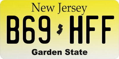 NJ license plate B69HFF
