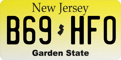 NJ license plate B69HFO