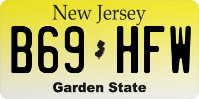 NJ license plate B69HFW