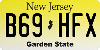 NJ license plate B69HFX