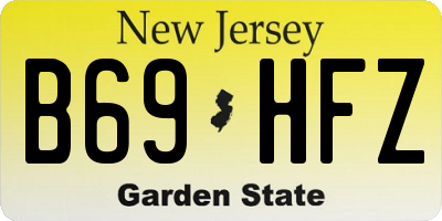 NJ license plate B69HFZ