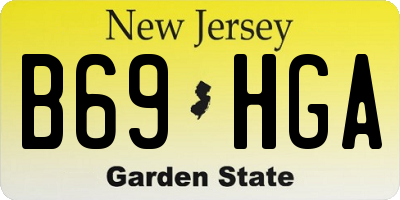 NJ license plate B69HGA