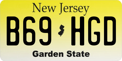 NJ license plate B69HGD