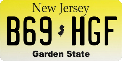 NJ license plate B69HGF