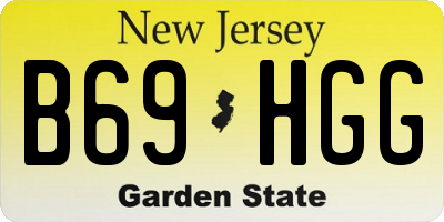 NJ license plate B69HGG