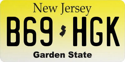 NJ license plate B69HGK