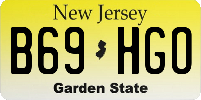 NJ license plate B69HGO