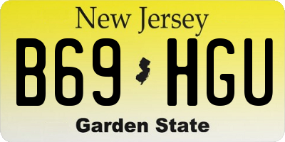 NJ license plate B69HGU