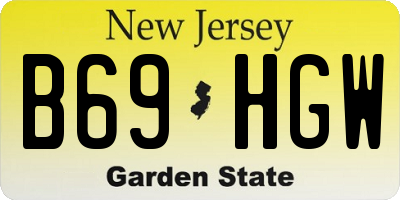NJ license plate B69HGW
