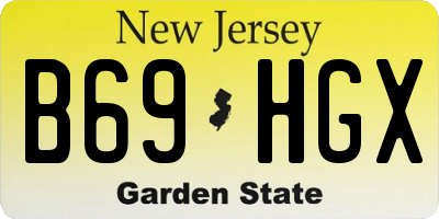 NJ license plate B69HGX