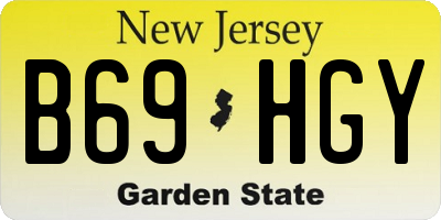 NJ license plate B69HGY