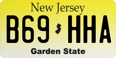 NJ license plate B69HHA