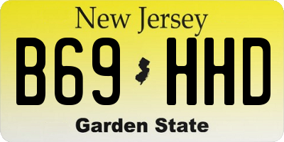 NJ license plate B69HHD