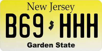 NJ license plate B69HHH