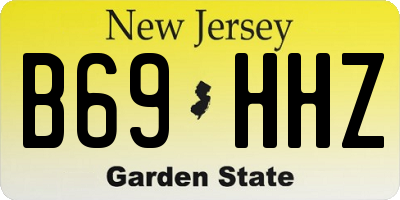 NJ license plate B69HHZ