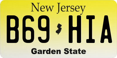 NJ license plate B69HIA